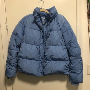 Light blue puffer jacket